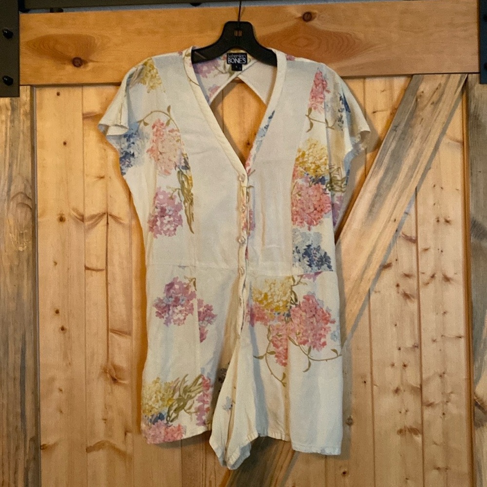 Bohemian Bones Floral Romper with keyhole back